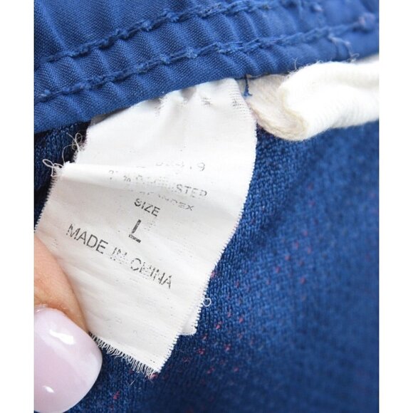 Sperry Mens Sz L Swim Trunks Board Shorts Palm Print Navy Blue Red Pockets - Picture 9 of 9